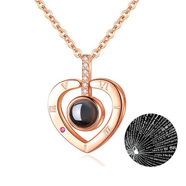 Collar "Te Amo en 100 Idiomas" | Perfecto para Novio, Novia, Amistad o Familia / Regalo Único para Sorprender con Amor Universal.