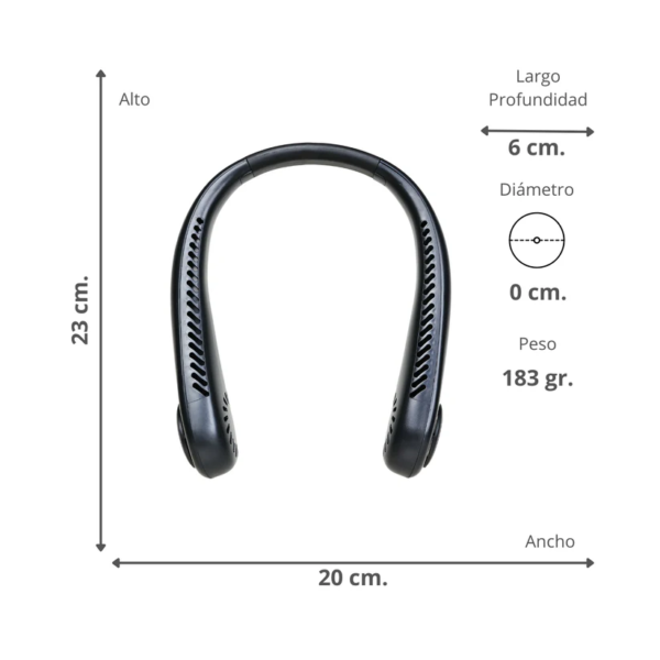 "Ventilador de Cuello Portátil  – Alivio Instantáneo para el Calor, Ideal para Verano y Actividades al Aire Libre" - Imagen 5