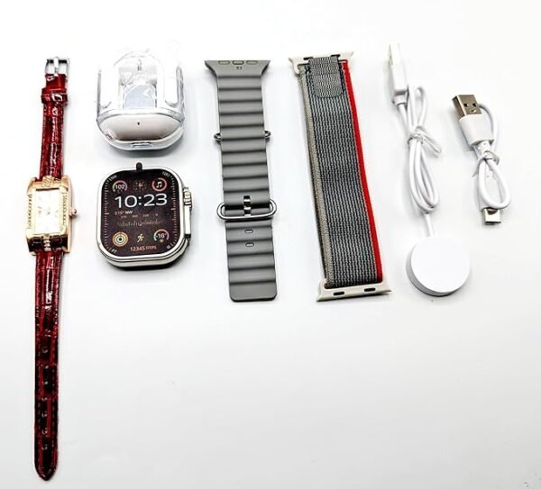 Kit Completo: Smartwatch + Reloj Analógico + Audífonos Inalámbricos – Tu Compañero Ideal para el Estilo y la Comodidad - Imagen 2